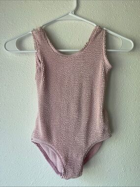 Raised by Water size 8 Girls' Textured Dusty Pink One-Piece Swimsuit